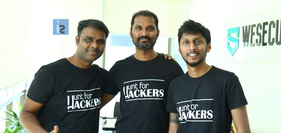 Venu Rao | Founder & CEO[L] | Srini Dhara, Founder & COO[M] | Akhil Renikunta, Founder & CTO[R] | WeSecureApp